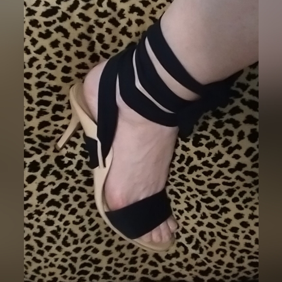 DKNYC Shoes - DKNY. Shoe Opera Style cotton Jersey black Tie around dress heel